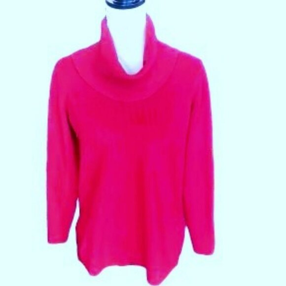 Calvin Klein Red Long Sleeve Cowl Neck Pullover Sweater - Size M - Picture 1 of 5